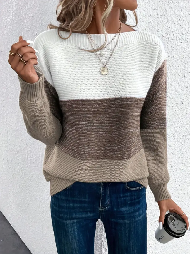 Calista - Elegant Long-Sleeve Drop-Shoulder Sweater | Elina Dublin