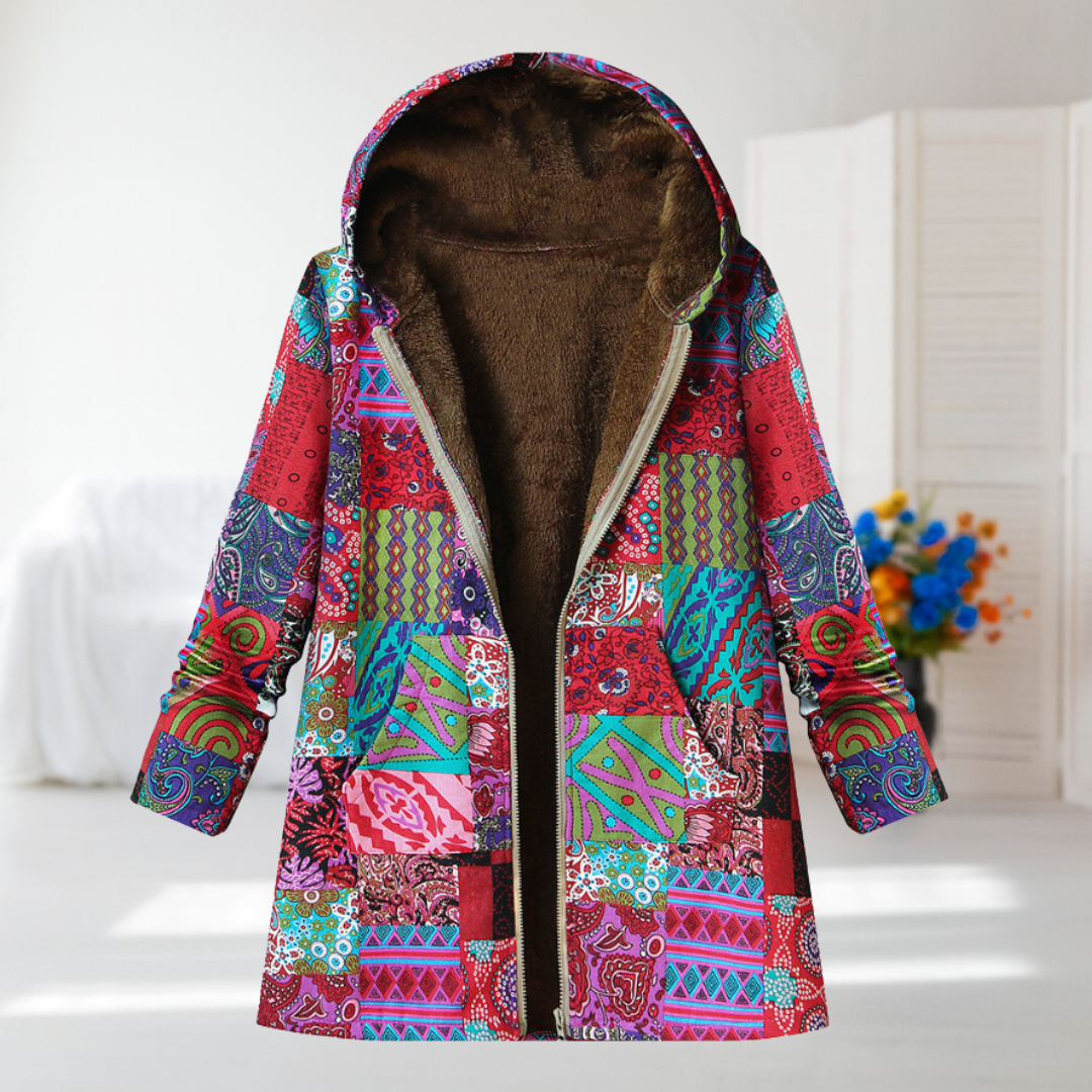 Sara | Coat with Boho Patchwork Pattern | Elina Dublin