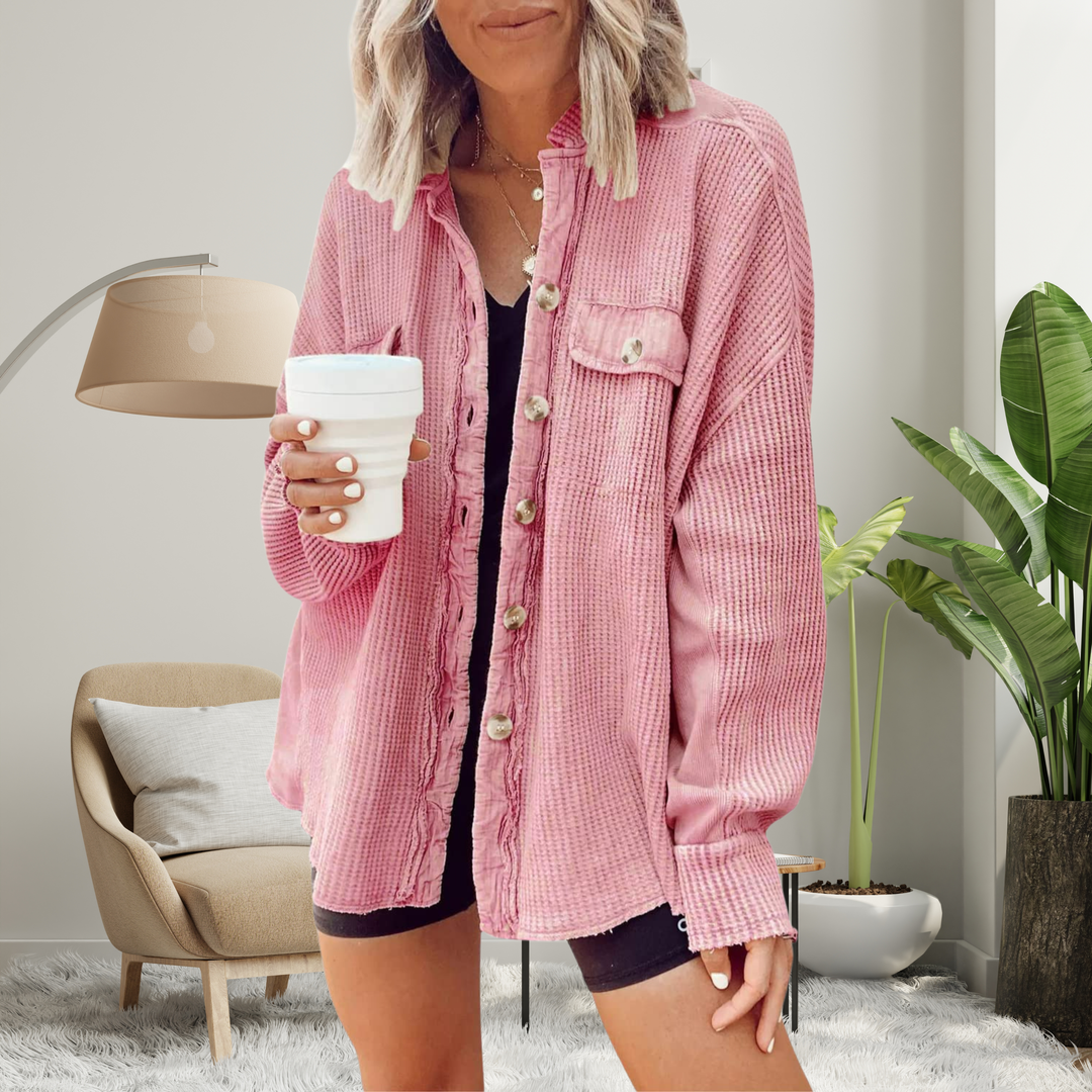 FAYE™ - Cozy Loose Fit Batwing Sleeve Button Down Jacket | Elina Dublin
