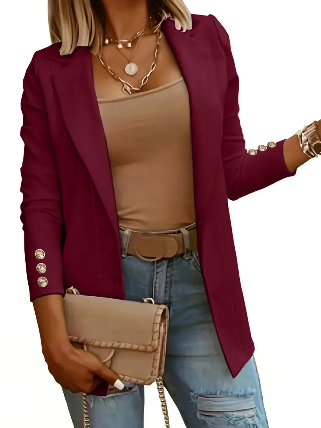 EMMA™ - Chic Open Front Jacket | Elina Dublin