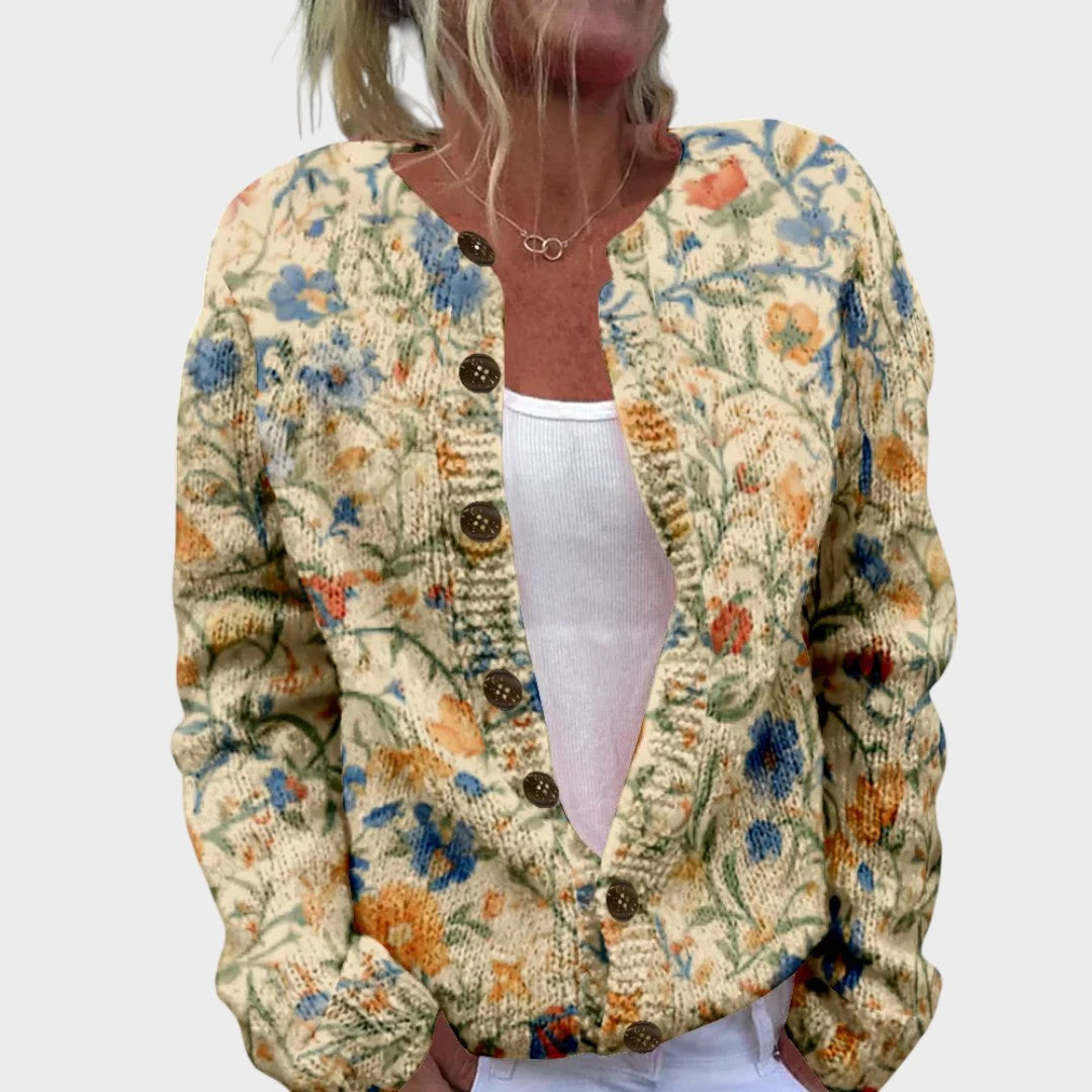 Cláudia - Autumn Floral Cardigan | Elina Dublin