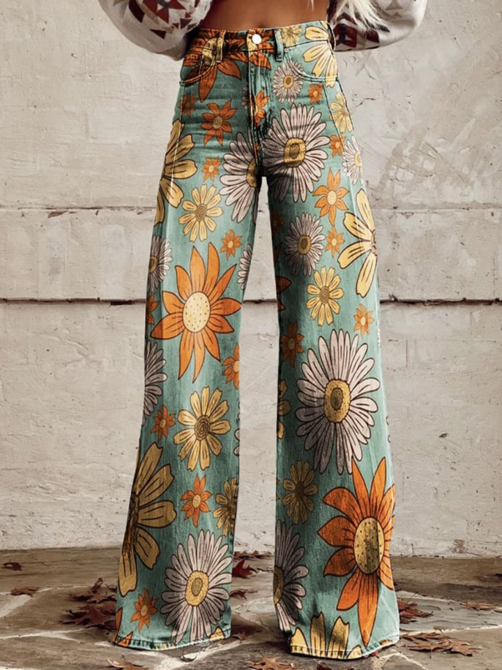 Cirilla™ | Floral Palazzo Trousers | Elina Dublin