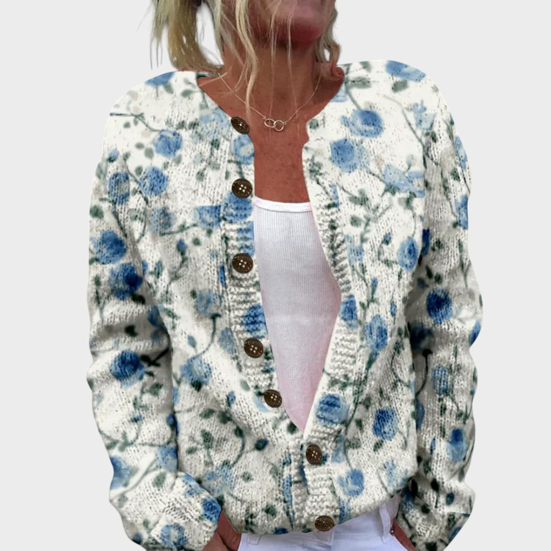Patrícia - Autumn Floral Cardigan | Elina Dublin