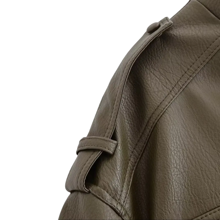 ZOYA™ – Faux Leather Biker Short Jacket | Elina Dublin