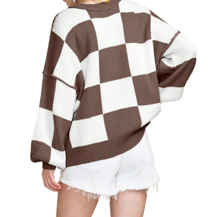 Doirchnoc - Plaid Dropshoulder Sweater | Elina Dublin