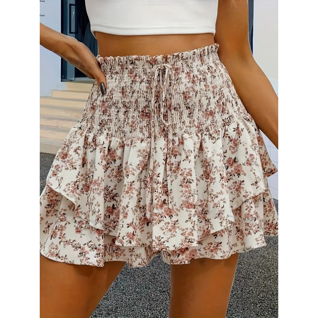 LUNINGNING™ – Lightweight Shirred Layered Summer Skort | Elina Dublin
