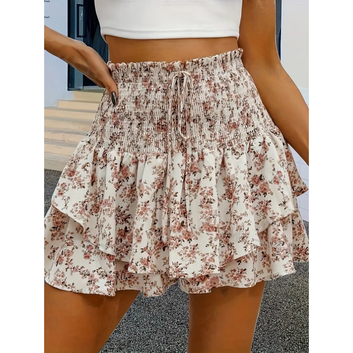 LUNINGNING™ – Lightweight Shirred Layered Summer Skort | Elina Dublin