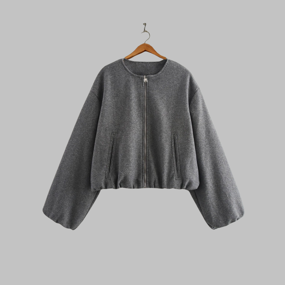 OVALIE™ - Chic Long Sleeve Zipper Crop Top Jacket | Elina Dublin