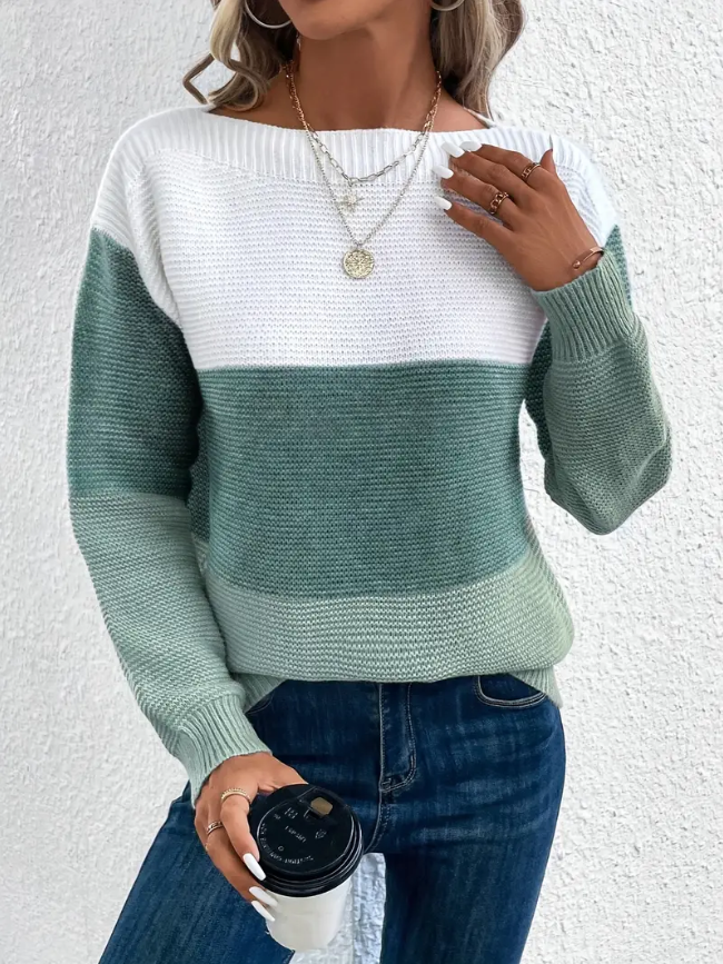 Calista - Elegant Long-Sleeve Drop-Shoulder Sweater | Elina Dublin