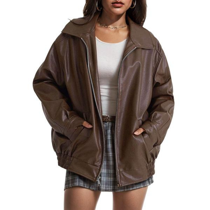 XANDRA™ - Trendy Oversized Leather Faux Suede Jacket for Fall Fashion | Elina Dublin
