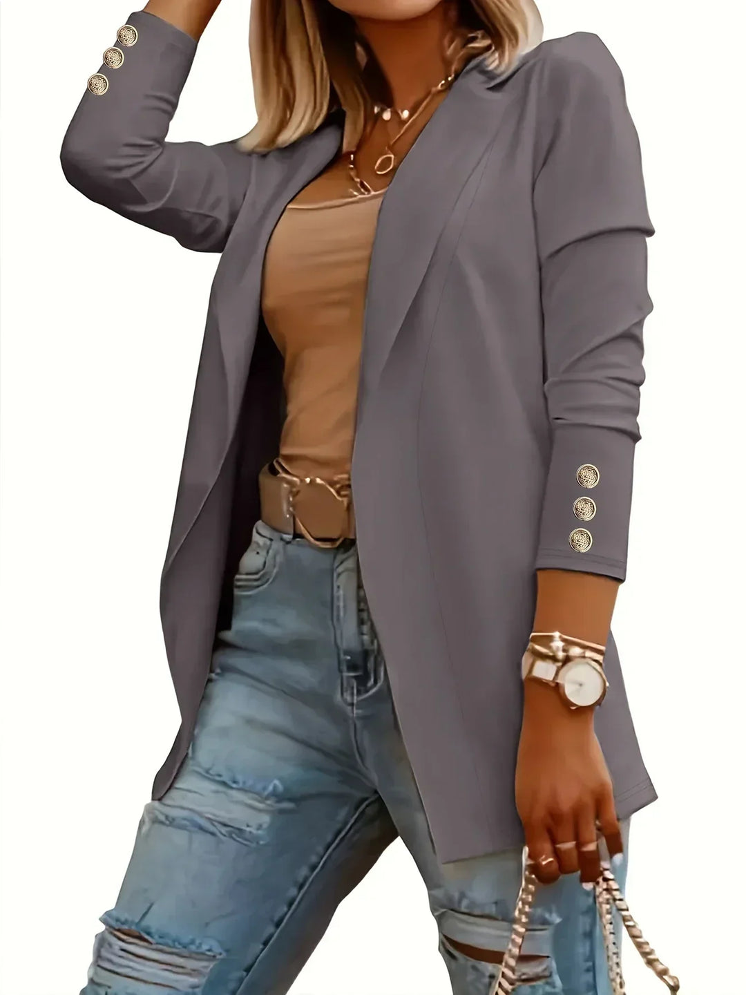 EMMA™ - Chic Open Front Jacket | Elina Dublin