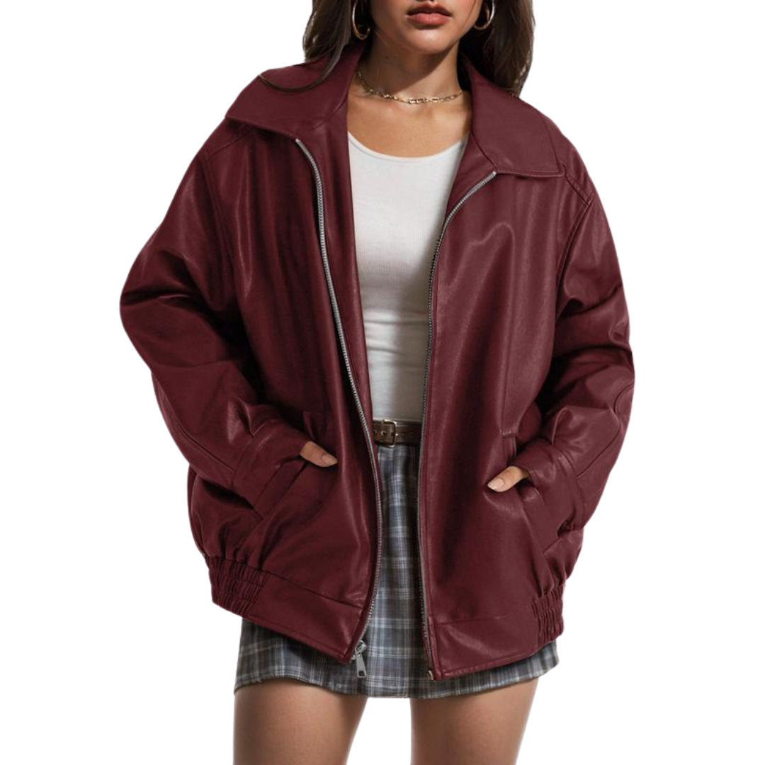 XANDRA™ - Trendy Oversized Leather Faux Suede Jacket for Fall Fashion | Elina Dublin