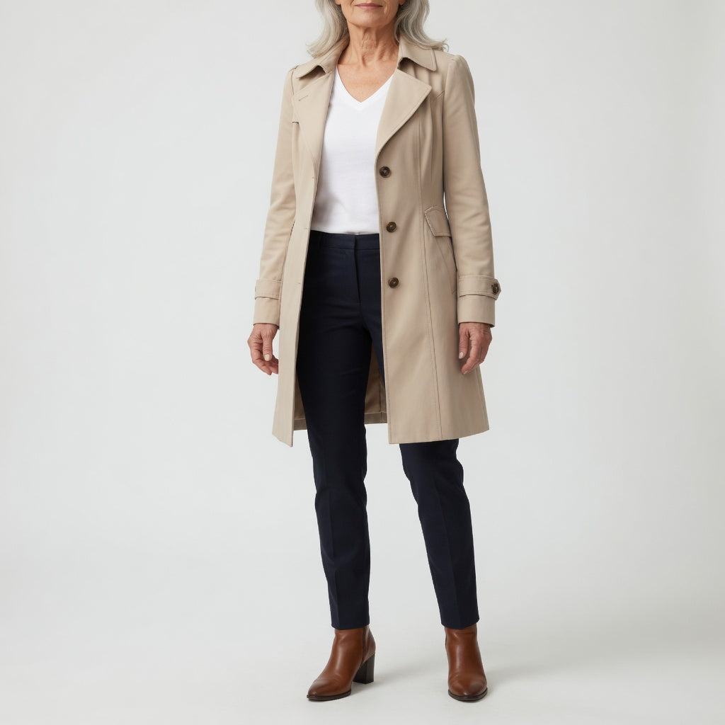 Matheline™ — Fitted Trench Coat, Timeless Parisian Elegance | Elina Dublin
