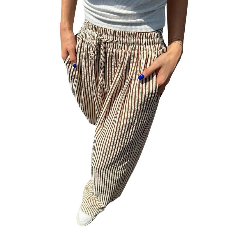 BELINDA™ – Classic Striped Print Summer Trousers | Elina Dublin