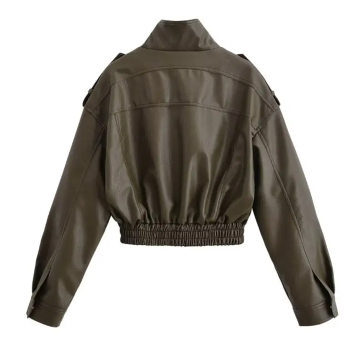 ZOYA™ – Faux Leather Biker Short Jacket | Elina Dublin