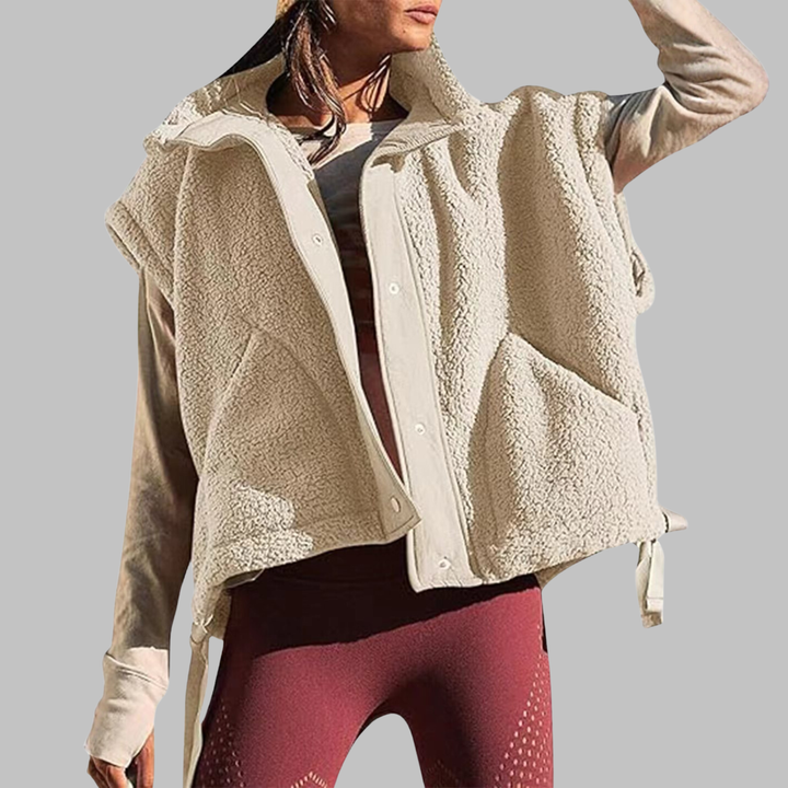 RAY™ - Comfy Warm Fleece Sleeveless Button Down Vest | Elina Dublin
