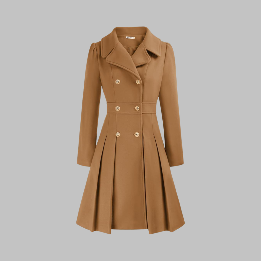 DAMI™ - Classy Double Button Long Sleeve Coat | Elina Dublin