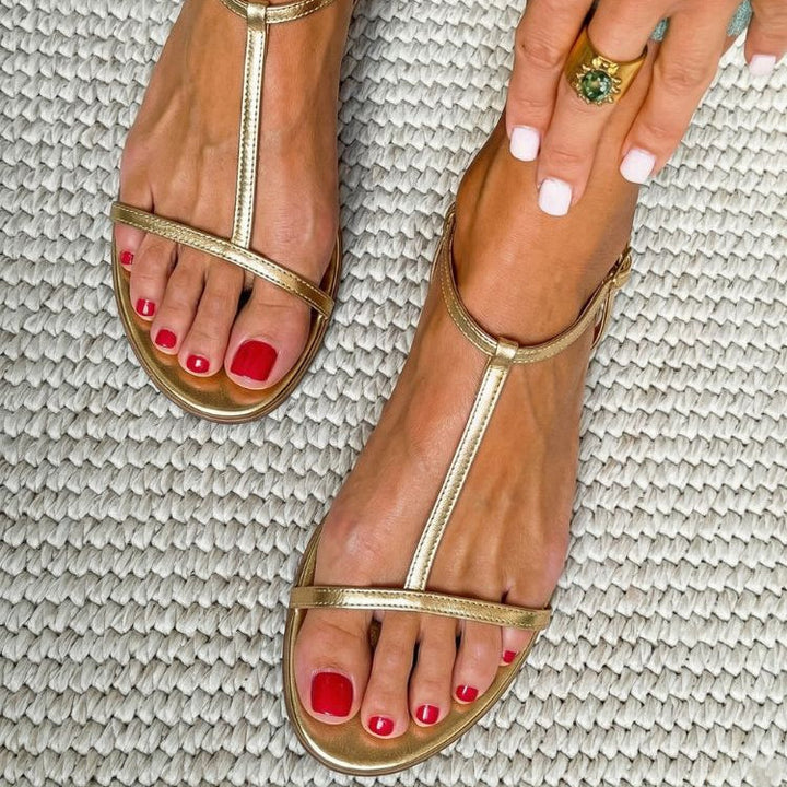 Aednat - Golden Spring Sandals | Elina Dublin