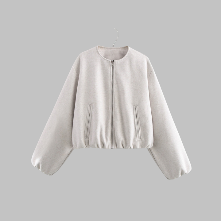 OVALIE™ - Chic Long Sleeve Zipper Crop Top Jacket | Elina Dublin