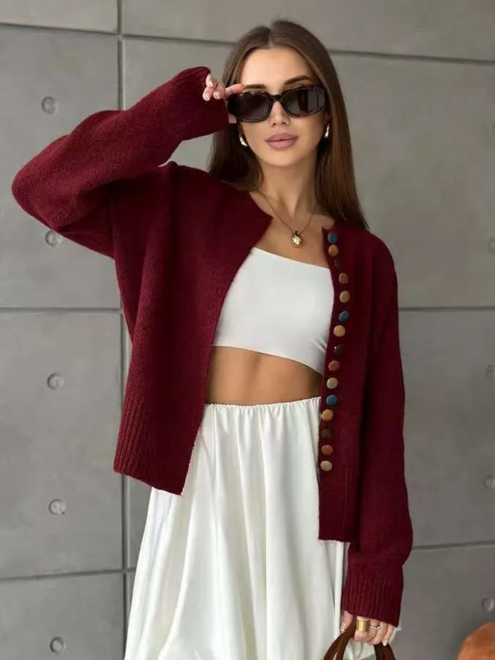 Nicole - Cardigan with Button Detail | Elina Dublin