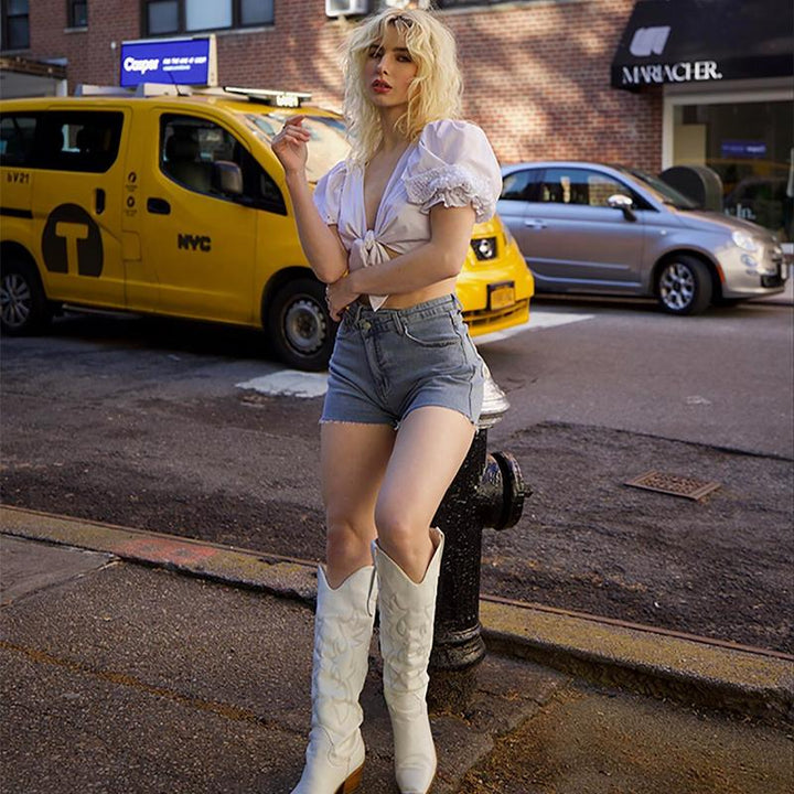 BITUIN™ – Casual High Waisted Crossover Summer Shorts | Elina Dublin