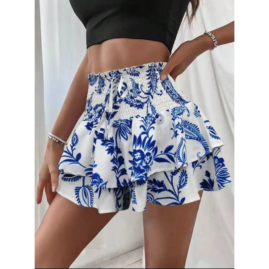 LUNINGNING™ – Lightweight Shirred Layered Summer Skort | Elina Dublin