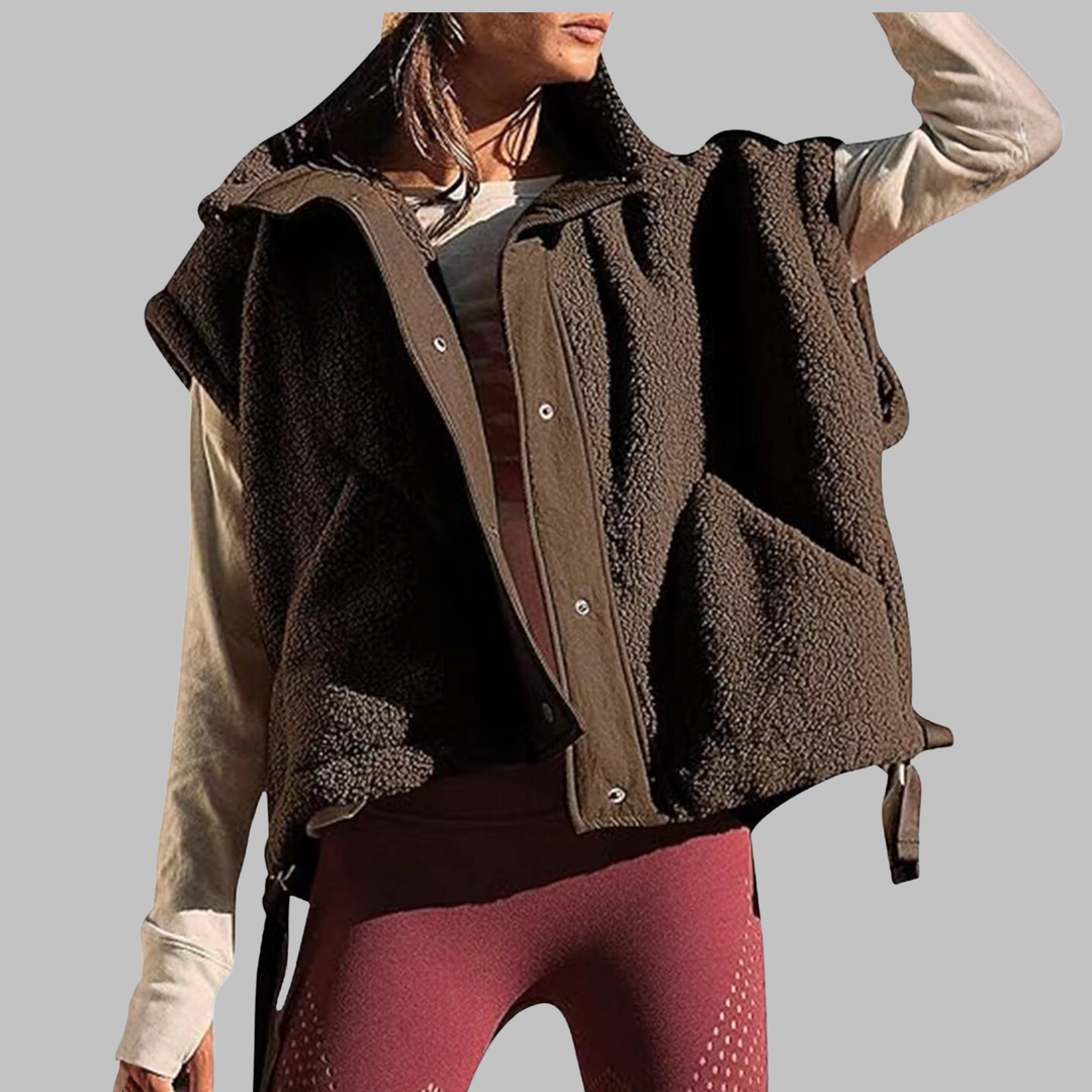 RAY™ - Comfy Warm Fleece Sleeveless Button Down Vest | Elina Dublin