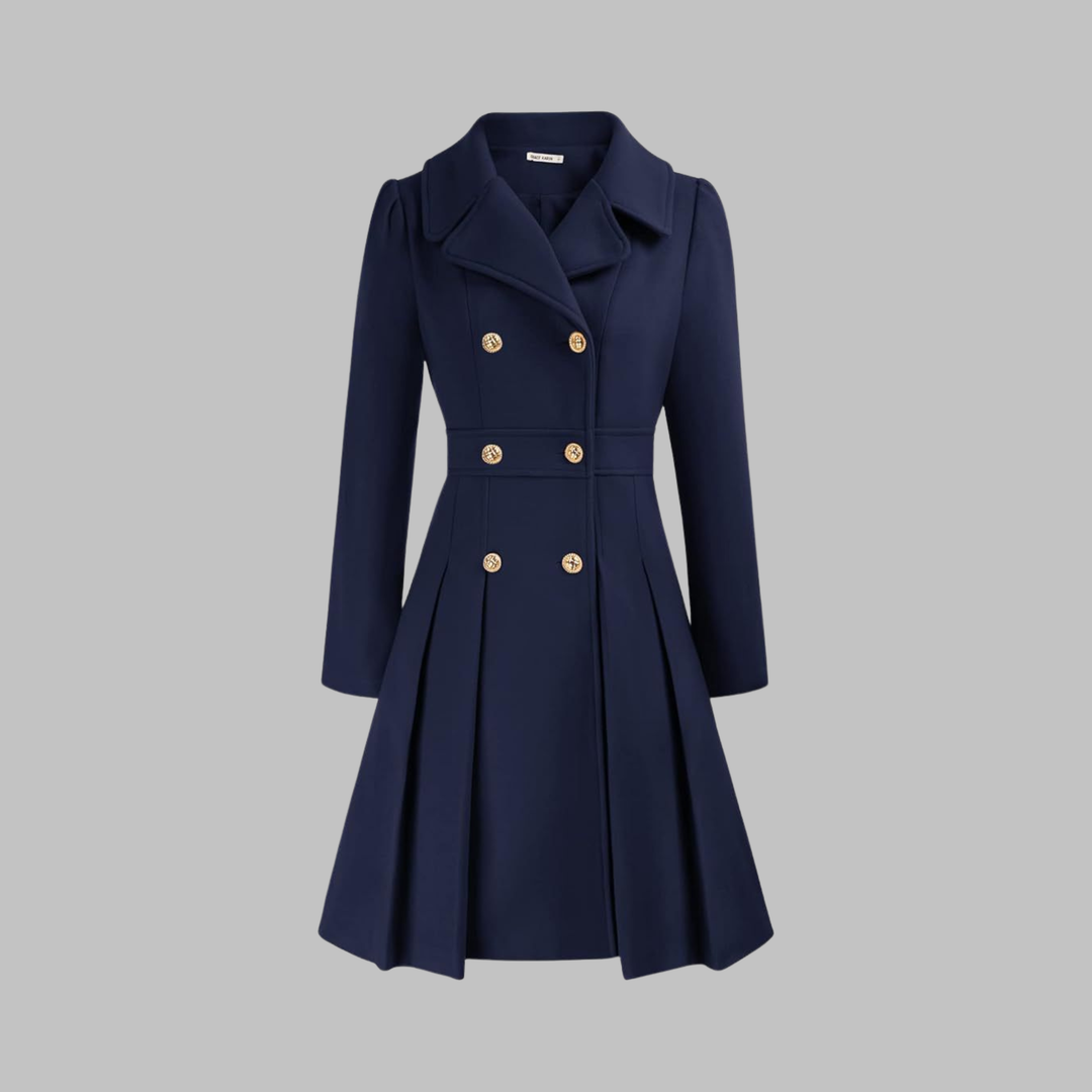 DAMI™ - Classy Double Button Long Sleeve Coat | Elina Dublin