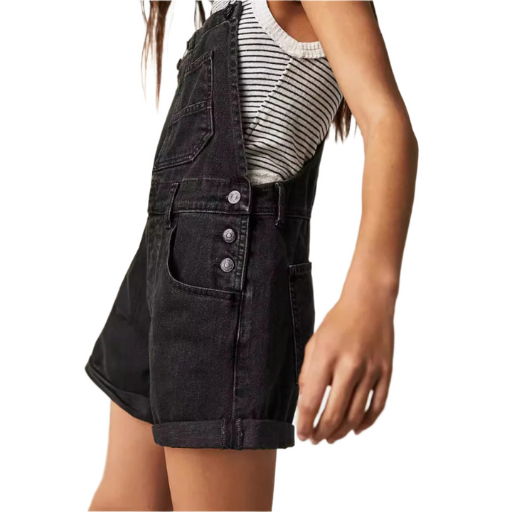REMITA™ - Vintage Adjustable Denim Overall Shorts | Elina Dublin