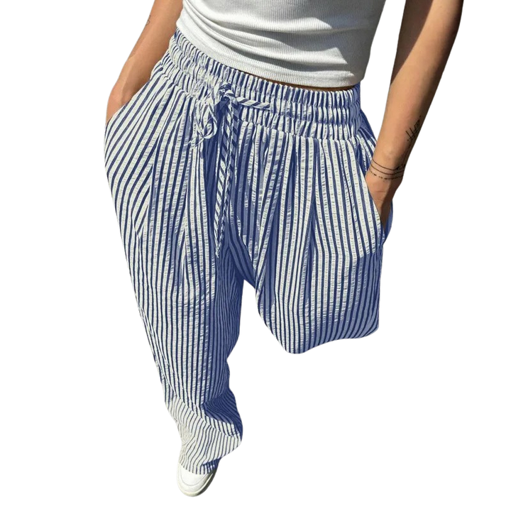 BELINDA™ – Classic Striped Print Summer Trousers | Elina Dublin