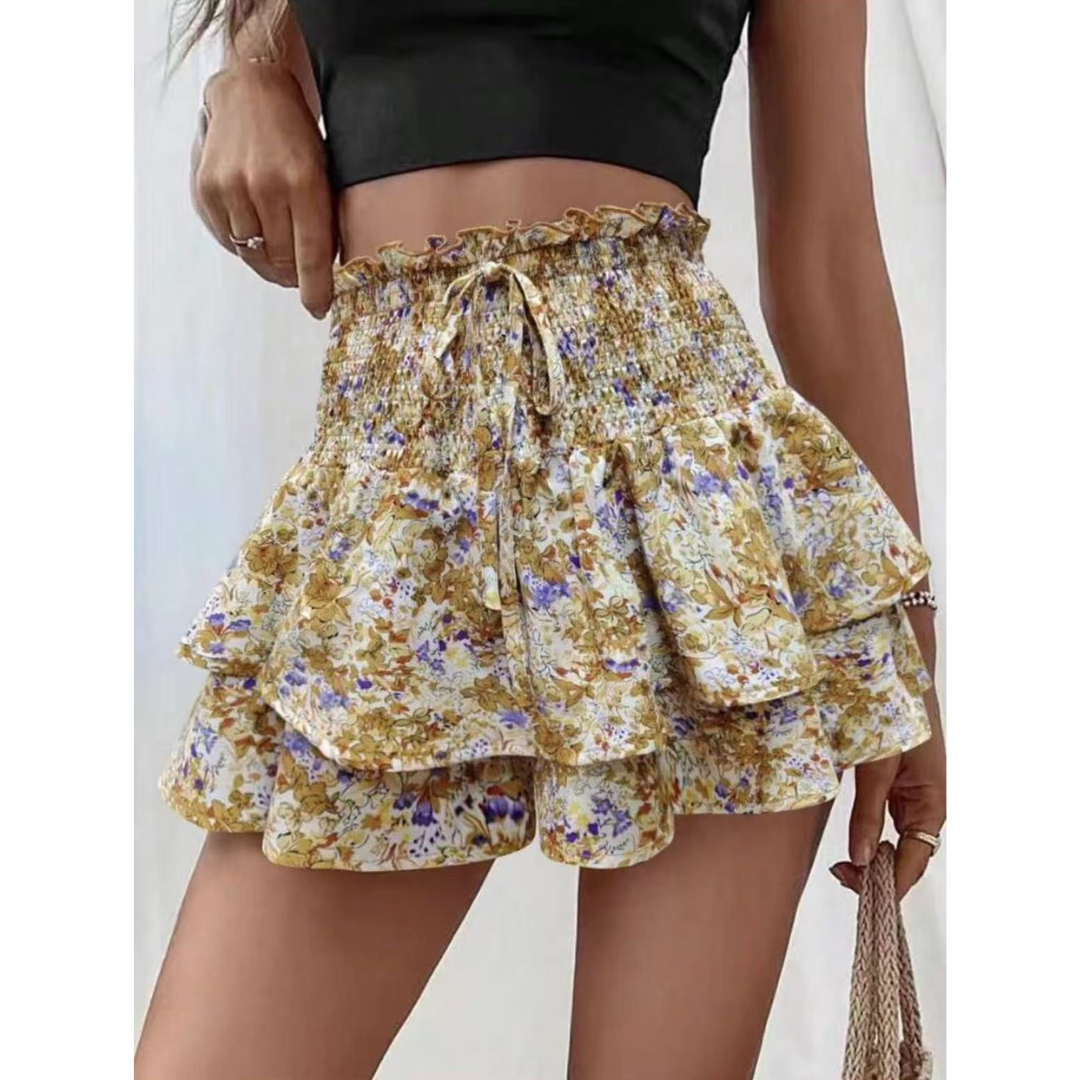 LUNINGNING™ – Lightweight Shirred Layered Summer Skort | Elina Dublin