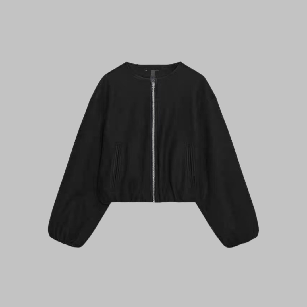 OVALIE™ - Chic Long Sleeve Zipper Crop Top Jacket | Elina Dublin