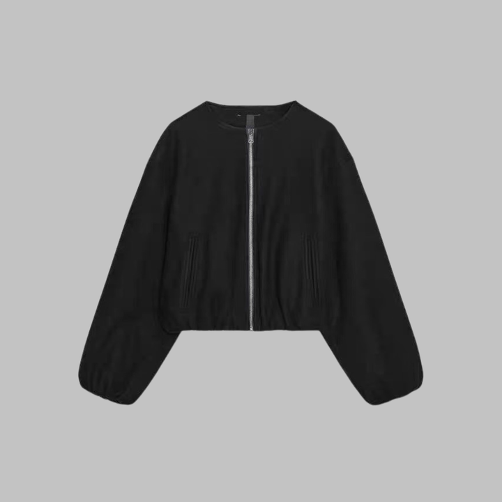 OVALIE™ - Chic Long Sleeve Zipper Crop Top Jacket | Elina Dublin