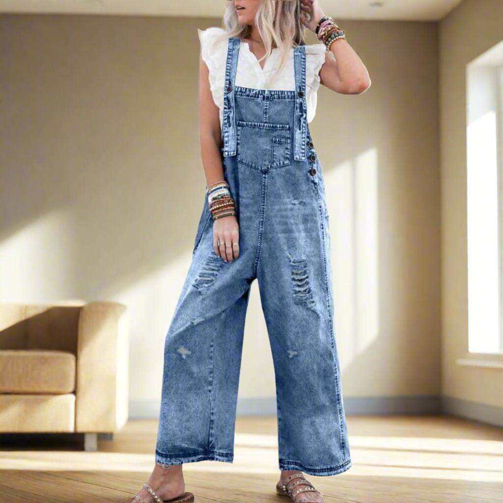 CARMELITA™ – Vintage Wash Adjustable Jumpsuit | Elina Dublin