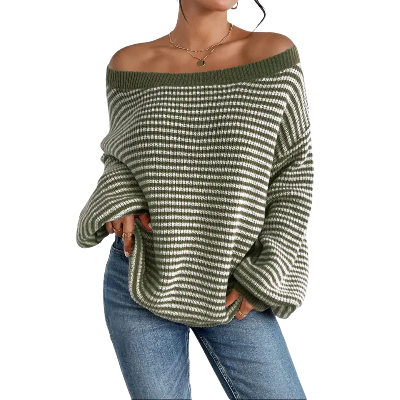 LELLA™ – Casual All-Season Ladies Striped Sweater | Elina Dublin