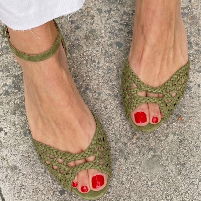 Grace - Woven Gold Sandals | Elina Dublin