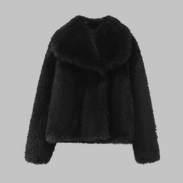 NESRIN™ - Classy Long Sleeve Collared Fuzzy Coat | Elina Dublin