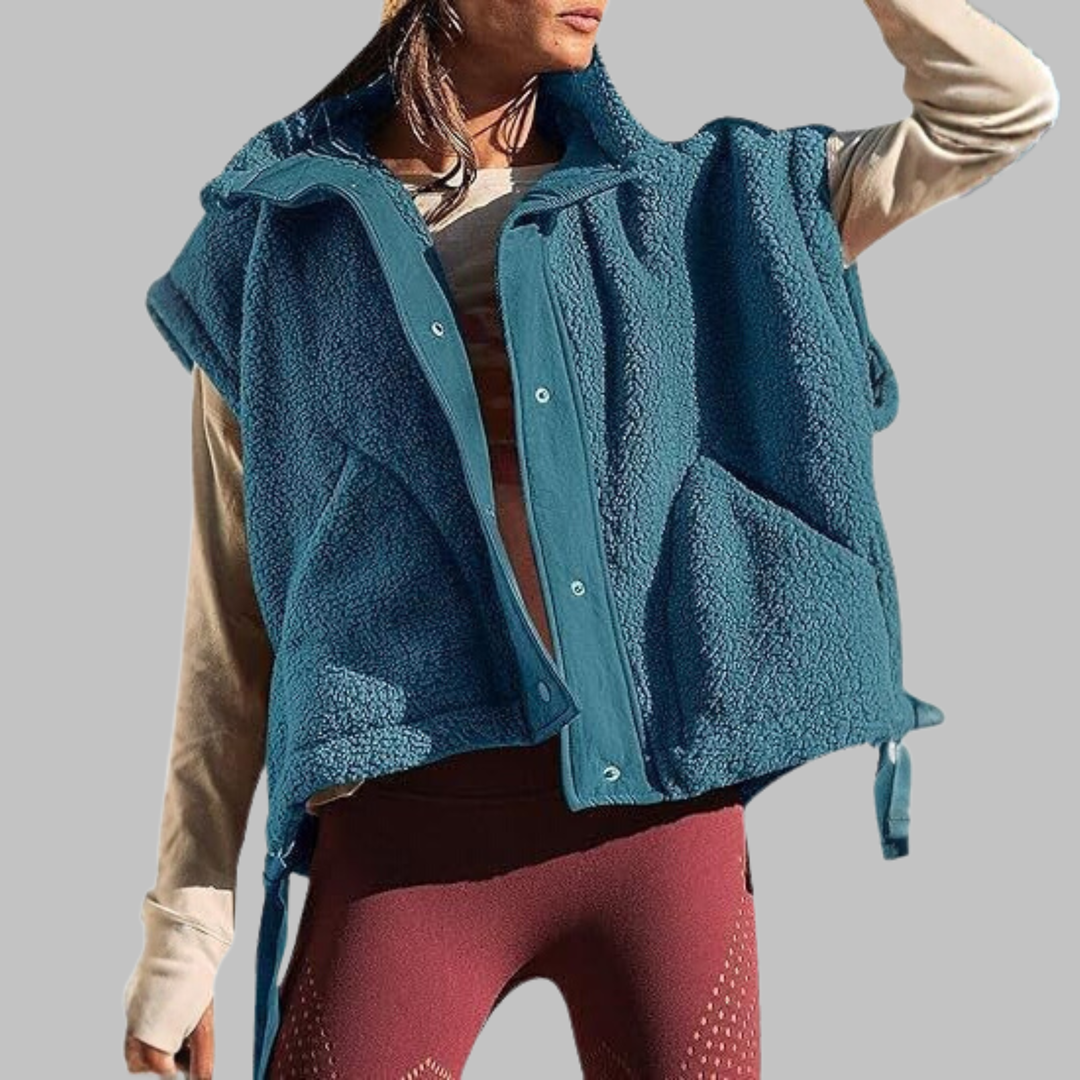 RAY™ - Comfy Warm Fleece Sleeveless Button Down Vest | Elina Dublin