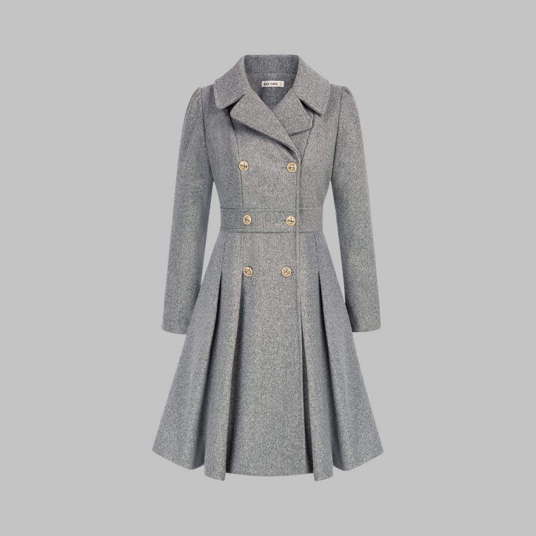 DAMI™ - Classy Double Button Long Sleeve Coat | Elina Dublin