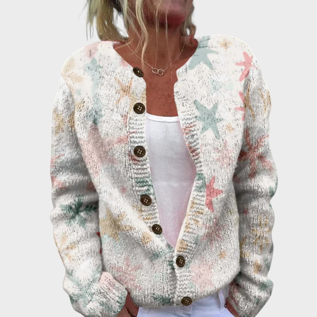 Faincarraig - Foxglove Print Cardigan | Elina Dublin