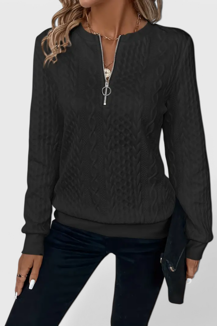 Zoey Soft Zip Knit Jumper | Elina Dublin