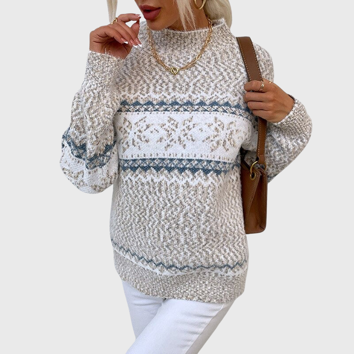 Kielo | Light Blue Vintage Jumper with Nordic Pattern | Elina Dublin