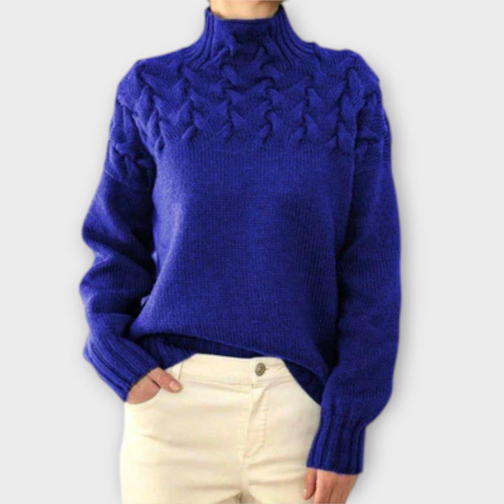 Eva - Women's Sweater with Cable Knit Detail | Elina Dublin