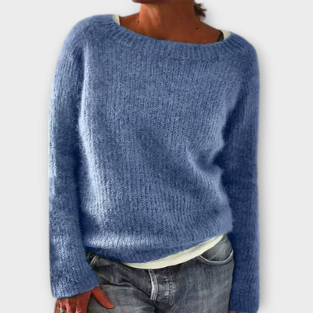 Regine - Solid Colour Knit Sweater | Elina Dublin