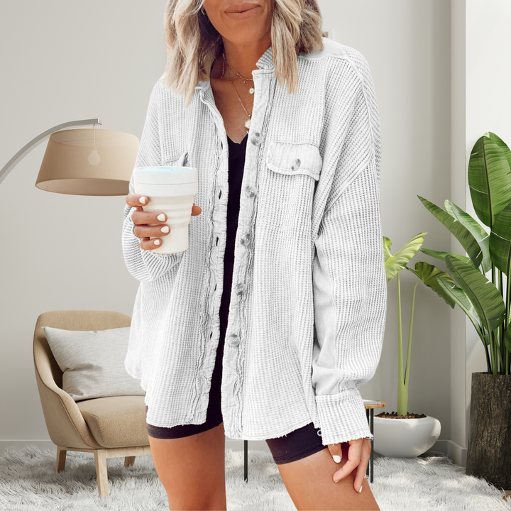FAYE™ - Cozy Loose Fit Batwing Sleeve Button Down Jacket | Elina Dublin