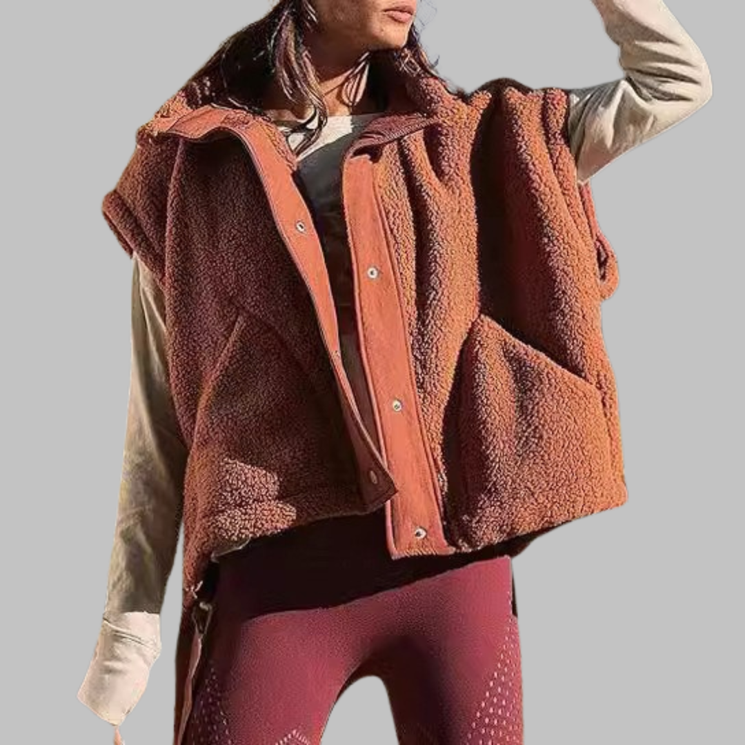 RAY™ - Comfy Warm Fleece Sleeveless Button Down Vest | Elina Dublin