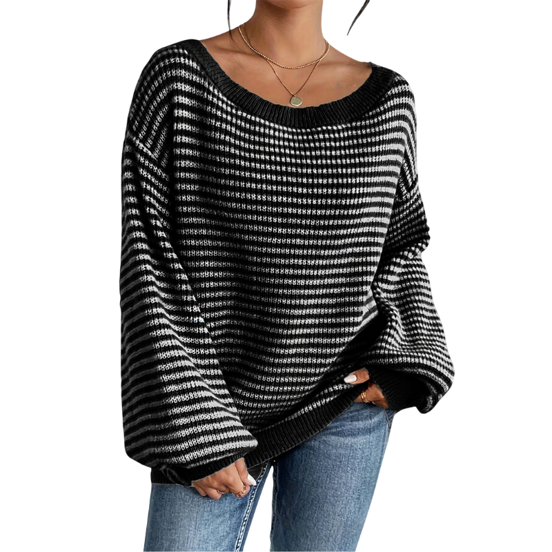 LELLA™ – Casual All-Season Ladies Striped Sweater | Elina Dublin