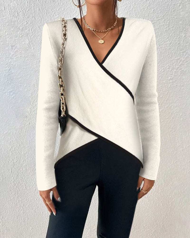 Yzabelle - Contrast Trim Sweater | Elina Dublin