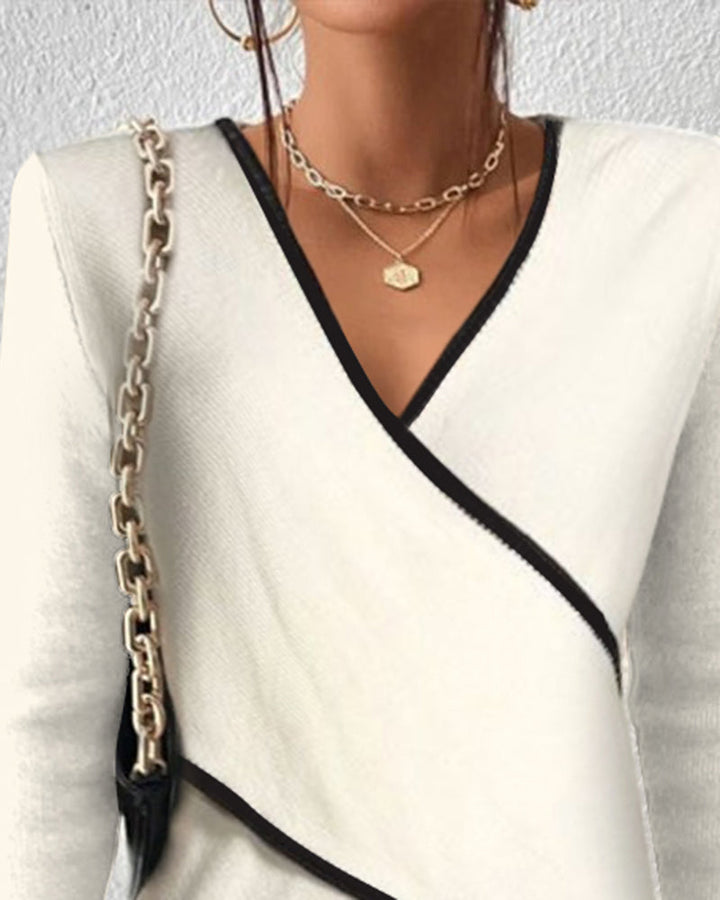 Yzabelle - Contrast Trim Sweater | Elina Dublin