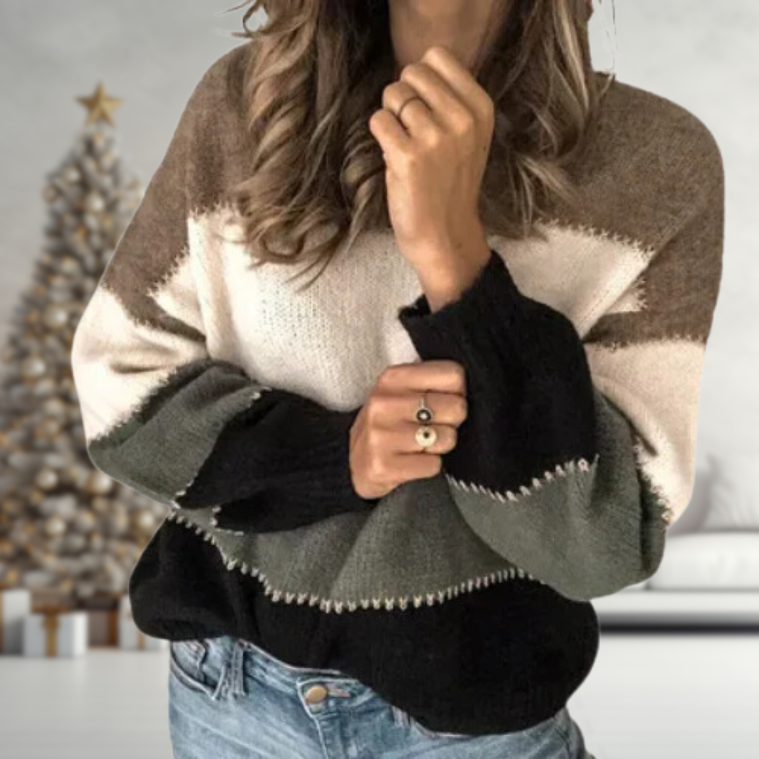 Aoibhchnoc - Colourblock Knit Sweater | Elina Dublin